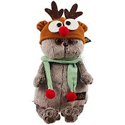 Мягкая игрушка Басик в шапке Олень (19 см)