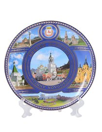 Тарелка сувенирная Нижний Новгород Храм Рождества Иоанна Предтечи (К6 D10) (фарфор) (10-K6-76)