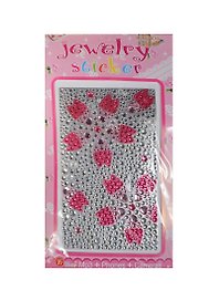 Набор д/творчества Стразы литые д/телефона Jewelry sticker цв. бело-розовые цветы 1461-1/5