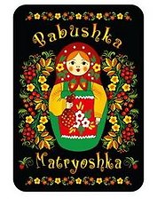 Магнит "Матрешка на черном фоне"
