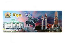 Магнит винил панорама Коллаж, Памятник Салавату Юлаеву, Мечеть, Монумент Дружбы (Уфа) (025-10F-115K2)