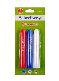 Грим-декор Schreiber/Шрайбер NEW 3 цвета - белый, красный, синий S 2189