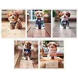 Тетрадь 12л кл. "Милые щенки" мел.картон, офсет 60г/м2, ассорти