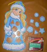 Снегурочка в снежинках (фигурный пазл) (Карапуз) - 1