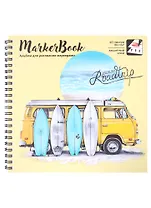 Скетчбук 195*195 40л для маркеров "ОТПУСК У МОРЯ" 110г/м2, тв.обложка, гребень