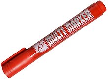 Маркер перманентный «Multi Marker» красный 1-2 мм, Crown