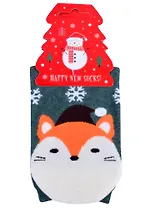 Носки Новогодние со Снежинками (высокие) (36-39) (текстиль)