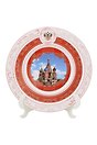 Тарелка декоративная с рельефом Москва красная (фарфор) (20см) (20-10-19)