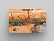 Магнит Вид на Кремль и мост (Москва) (1120/6)