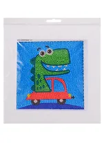 Набор для творчества TUKZAR Алмазная мозаика 15х15см Дракончик (стразы разного диаметра) + пенопластовая рамка.