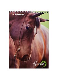 Блокнот А5 48л кл. "ЛОШАДИ" карт.обл., на гребне, лак сплошной, ассорти, Silwerhof