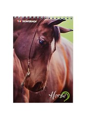 Блокнот А5 48л кл. "ЛОШАДИ" карт.обл., на гребне, лак сплошной, ассорти, Silwerhof