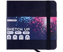 Скетчбук «Sketch Up. Черный» 140 х 140, 80 листов, белый офсет 100г/м2