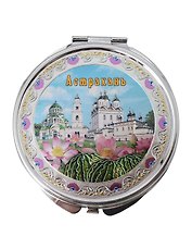 Зеркало орнамент Кремль,Коллаж (металл) (7см) (Астрахань) (317CHE-82K3)