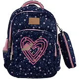 Ранец "Hearts and stars" 2отд., 40,5*29*14см, 3 кармана