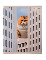 Тетрадь 18л кл. "Большие коты" мел.картон, офсет 60г/м2, поля, ассорти