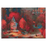 Альбом для рисования Listoff, Autumn landscape, А4, 40 листов, на гребне