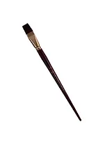 Кисть художественная Вернисаж, синтетика бордовая, плоская, длинная ручка №24, Гамма