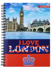 Тетрадь в клетку BG, Great Britain, 100 листов, в ассортименте