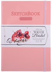 Скетчбук А5 50л "Bristol Touch" розовый, для графики и маркеров, 180г/м2