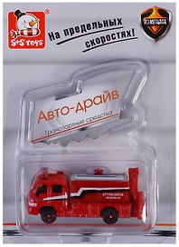 Машина металл. инерц. Пожарная бригада (100649219) (в ассорт.) (1/55) (Авто-драйв) (3+) (блистер)