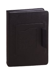 Ежедневник недат. А5 160л Шеврет черный/Эластик черный кожзам, тв. переплет, карман для телефона, офсет, ляссе