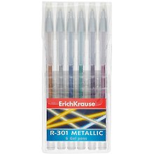 Набор гелевых ручек 6 цветов R-301 Metallic, Erich Krause