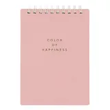 Блокнот А6 100л кл. "Block", розовый, карт.обл., спираль, микротекстурирование, ламинация