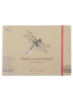 Скетчбук 24,5*17,7cм 36л "SMLT Art Cream authenticbook", на резинке, 80г/м2, кремовый, сшивка