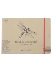 Скетчбук 24,5*17,7cм 36л "SMLT Art Cream authenticbook", на резинке, 80г/м2, кремовый, сшивка