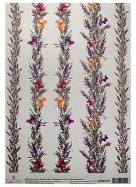Декупажная карта Лаванда и бабочки (бордюр) 21*30см