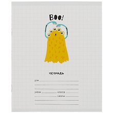 Тетрадь в крупную клетку Listoff «Boo!» в ассортименте, 12 листов