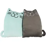 Подушка Котики парочка , серый с мятным,31 см