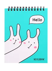 Скетчбук А6+ 125*160 40л "Привет!" белый офсет, 100г/м2, тв.обложка, евроспираль