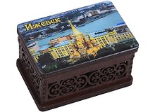 ГС Шкатулка Ижевск Панорама города (дерево) (9,5 x 6,5 x 5,2)