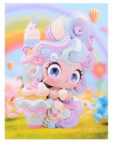 Алмазная мозаика (блестящая) с подрамником, с частичным заполнением "Куколка с десертами", 23 х 30 см