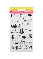 Наклейка декоративная Котята черно-белые (132927) (20х9см) (упаковка)