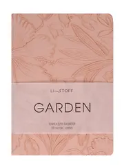 Записная книжка А6+ 80л кл. "GARDEN. Коралловый" 7БЦ, иск.кожа с текстурой, офсет 80г/м2, ляссе, инд.уп.