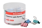 Зажимы для бумаг GoodMark, 19 мм, 30 штук, цветные