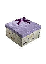 Коробка подарочная "Lavender" 22*22*13 квадратная, декор.бант, картон, Вейксинг