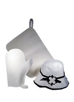Подарочный набор для бани 3пр.(Шапка Панама, коврик, рукавица) (397-070)