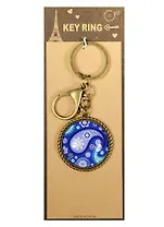 Брелок металлический с круглой подвеской в ПВХ боксе