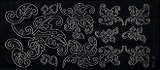 Контурные наклейки Листья (190613) (лист) (черн.) (10х23см)