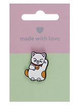 Значок Котик Манэки-нэко (металл)