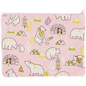 Папка для тетрадей В5 "Белые медведи" молния, лен