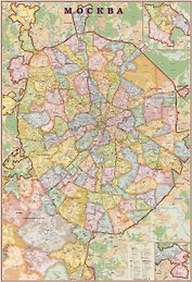 Карта настенная Москва (1:34 000)