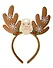 Ободок новогодний Рожки олененка со снежинками (коричневые) (текстиль) (12-6142-HNY7) - 0