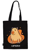 Сумка-шоппер Капибара Brutal (черная) (текстиль) (40х32)