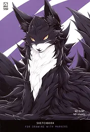 Скетчбук А5 50л для маркеров "Anime cat" 90г/м2, soft touch, склейка