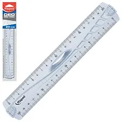 Линейка Maped, Graphic, 20см, двусторонняя, пластиковая, с держателем, в блистере